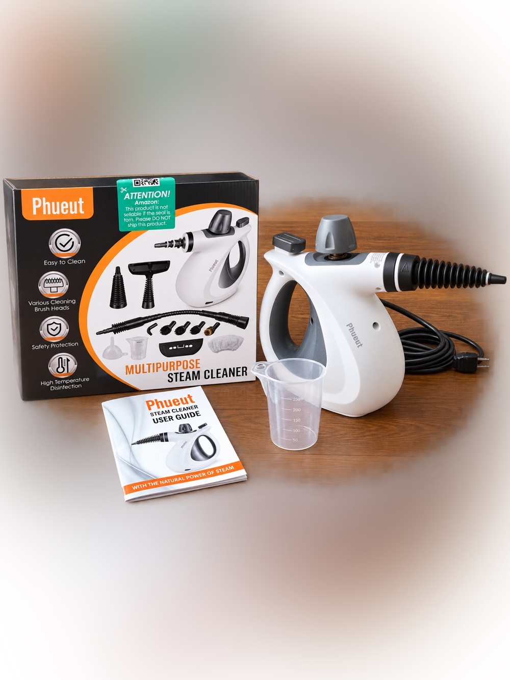 White & Gray Multipurpose Steam Cleaner - Handheld Steamer